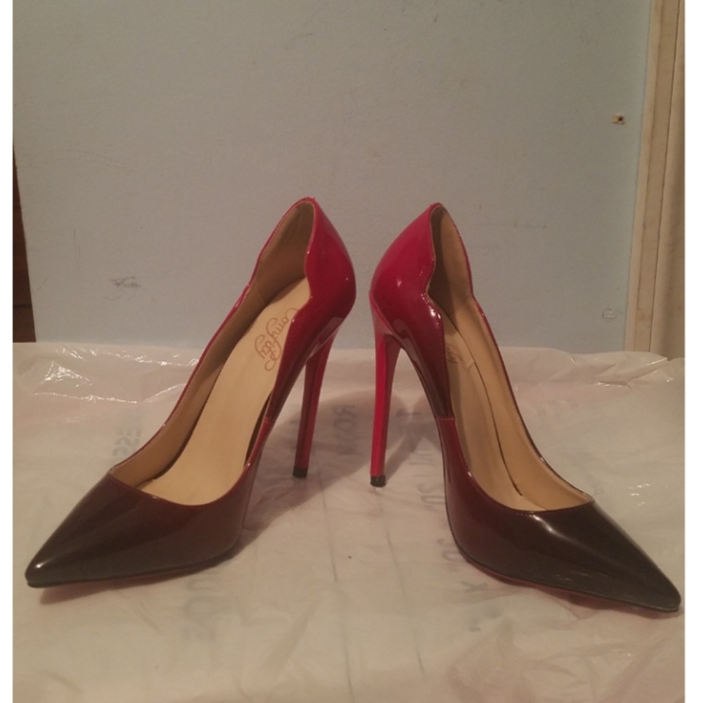 Comfity Red & Black Pump Shoes Size 7 - Picture 3 of 8